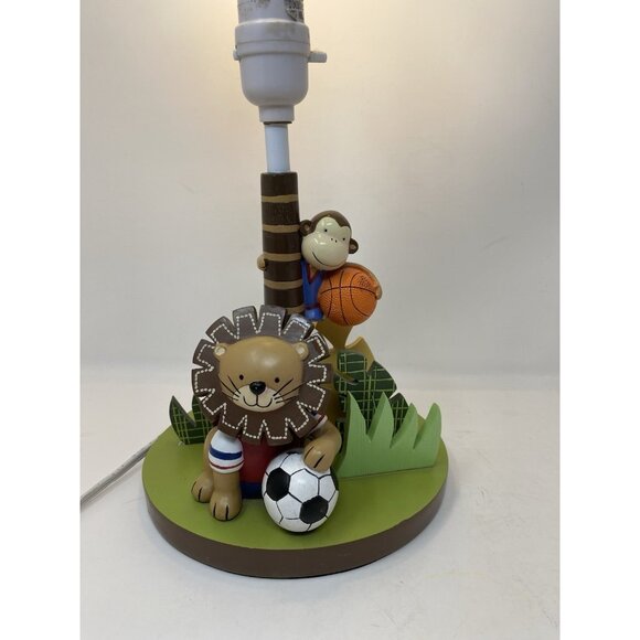 Lamb & Ivy Children’s Nursery Lamp Lion Monkey Soccer Basketball Baby Bedroom - Picture 2 of 10